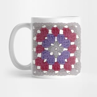 Pastel Vintage Crochet Granny Square Mug